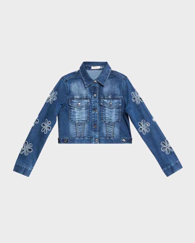 Bravia Embellished Cutout Denim Jacket